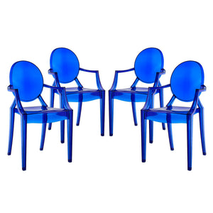 ModwayModway Casper Dining Armchairs Set of 4 EEI-1769 EEI-1769-BLU- BetterPatio.com