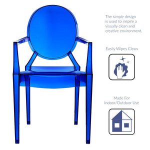 ModwayModway Casper Dining Armchairs Set of 4 EEI-1769 EEI-1769-BLU- BetterPatio.com