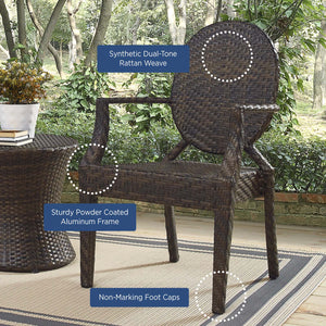 ModwayModway Casper Outdoor Patio Dining Armchair EEI-2683 EEI-2683-BRN- BetterPatio.com