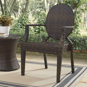 ModwayModway Casper Outdoor Patio Dining Armchair EEI-2683 EEI-2683-BRN- BetterPatio.com