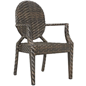 ModwayModway Casper Outdoor Patio Dining Armchair EEI-2683 EEI-2683-BRN- BetterPatio.com