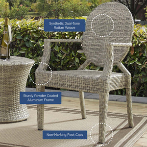 ModwayModway Casper Outdoor Patio Dining Armchair EEI-2683 EEI-2683-LGR- BetterPatio.com