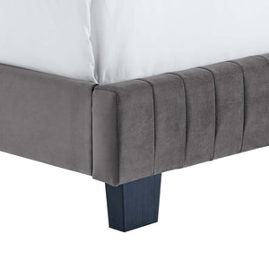 ModwayModway Celine Channel Tufted Performance Velvet Full Bed MOD-6331 MOD-6331-GRY- BetterPatio.com