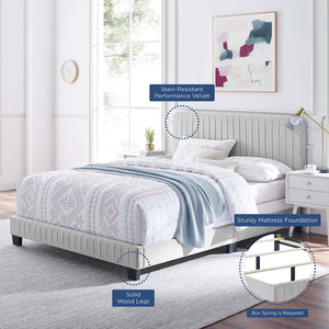 ModwayModway Celine Channel Tufted Performance Velvet Full Bed MOD-6331 MOD-6331-LGR- BetterPatio.com