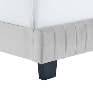 ModwayModway Celine Channel Tufted Performance Velvet Full Bed MOD-6331 MOD-6331-LGR- BetterPatio.com