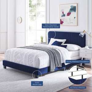 ModwayModway Celine Channel Tufted Performance Velvet Full Bed MOD-6331 MOD-6331-NAV- BetterPatio.com