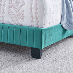 ModwayModway Celine Channel Tufted Performance Velvet Full Bed MOD-6331 MOD-6331-TEA- BetterPatio.com