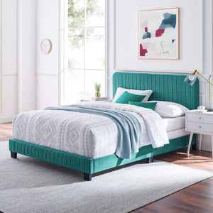 ModwayModway Celine Channel Tufted Performance Velvet Full Bed MOD-6331 MOD-6331-TEA- BetterPatio.com