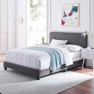 ModwayModway Celine Channel Tufted Performance Velvet King Bed MOD-6329 MOD-6329-GRY- BetterPatio.com