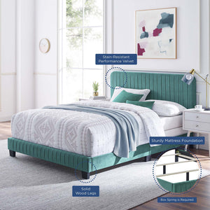 ModwayModway Celine Channel Tufted Performance Velvet King Bed MOD-6329 MOD-6329-TEA- BetterPatio.com