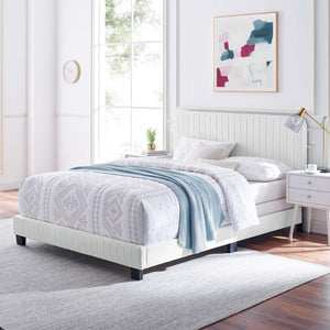 ModwayModway Celine Channel Tufted Performance Velvet King Bed MOD-6329 MOD-6329-WHI- BetterPatio.com