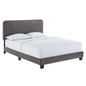 ModwayModway Celine Channel Tufted Performance Velvet King Platform Bed MOD-6333 MOD-6333-GRY- BetterPatio.com