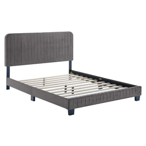 ModwayModway Celine Channel Tufted Performance Velvet King Platform Bed MOD-6333 MOD-6333-GRY- BetterPatio.com