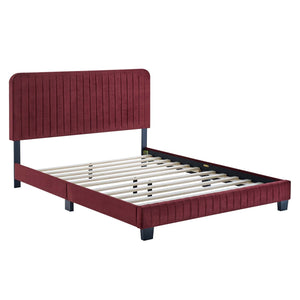 ModwayModway Celine Channel Tufted Performance Velvet King Platform Bed MOD-6333 MOD-6333-MAR- BetterPatio.com