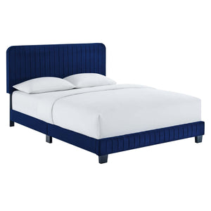 ModwayModway Celine Channel Tufted Performance Velvet King Platform Bed MOD-6333 MOD-6333-NAV- BetterPatio.com