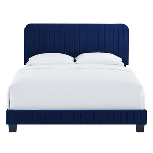 ModwayModway Celine Channel Tufted Performance Velvet King Platform Bed MOD-6333 MOD-6333-NAV- BetterPatio.com