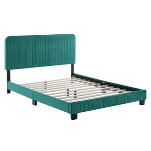 ModwayModway Celine Channel Tufted Performance Velvet King Platform Bed MOD-6333 MOD-6333-TEA- BetterPatio.com