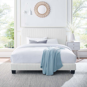 ModwayModway Celine Channel Tufted Performance Velvet King Platform Bed MOD-6333 MOD-6333-WHI- BetterPatio.com