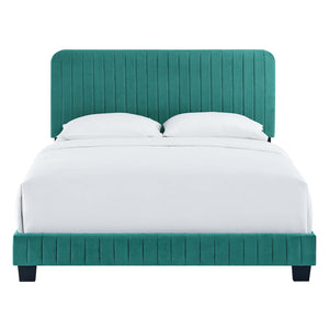 ModwayModway Celine Channel Tufted Performance Velvet Queen Bed MOD-6330 MOD-6330-TEA- BetterPatio.com