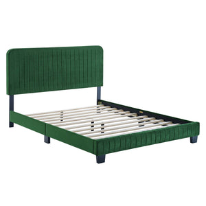 ModwayModway Celine Channel Tufted Performance Velvet Queen Platform Bed MOD-6334 MOD-6334-EME- BetterPatio.com