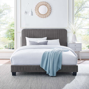 ModwayModway Celine Channel Tufted Performance Velvet Queen Platform Bed MOD-6334 MOD-6334-GRY- BetterPatio.com