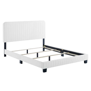 ModwayModway Celine Channel Tufted Performance Velvet Twin Bed MOD-6332 MOD-6332-WHI- BetterPatio.com