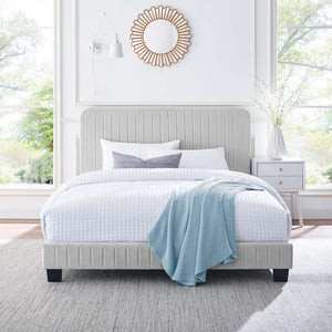 ModwayModway Celine Channel Tufted Performance Velvet Twin Platform Bed MOD-6336 MOD-6336-LGR- BetterPatio.com