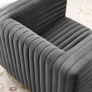 ModwayModway Charisma Channel Tufted Performance Velvet Accent Armchair EEI-3887 EEI-3887-CHA- BetterPatio.com