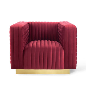 ModwayModway Charisma Channel Tufted Performance Velvet Accent Armchair EEI-3887 EEI-3887-MAR- BetterPatio.com