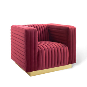 ModwayModway Charisma Channel Tufted Performance Velvet Accent Armchair EEI-3887 EEI-3887-MAR- BetterPatio.com