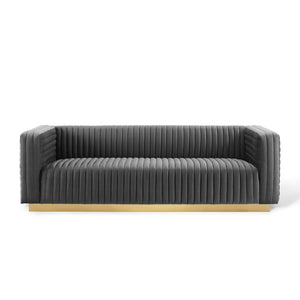 ModwayModway Charisma Channel Tufted Performance Velvet Living Room Sofa EEI-3886 EEI-3886-CHA- BetterPatio.com