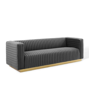 ModwayModway Charisma Channel Tufted Performance Velvet Living Room Sofa EEI-3886 EEI-3886-CHA- BetterPatio.com