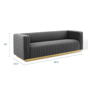 ModwayModway Charisma Channel Tufted Performance Velvet Living Room Sofa EEI-3886 EEI-3886-CHA- BetterPatio.com