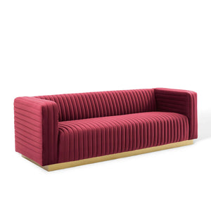 ModwayModway Charisma Channel Tufted Performance Velvet Living Room Sofa EEI-3886 EEI-3886-MAR- BetterPatio.com