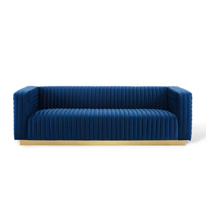 ModwayModway Charisma Channel Tufted Performance Velvet Living Room Sofa EEI-3886 EEI-3886-NAV- BetterPatio.com