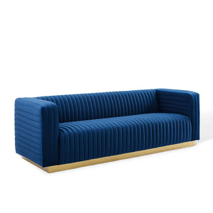 ModwayModway Charisma Channel Tufted Performance Velvet Living Room Sofa EEI-3886 EEI-3886-NAV- BetterPatio.com