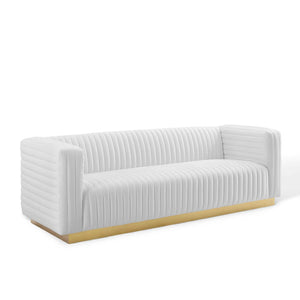 ModwayModway Charisma Channel Tufted Performance Velvet Living Room Sofa EEI-3886 EEI-3886-WHI- BetterPatio.com