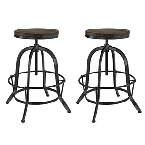 ModwayModway Collect Bar Stool Set of 2 EEI-1603 EEI-1603-BLK-SET- BetterPatio.com