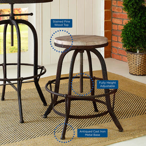 ModwayModway Collect Bar Stool Set of 2 EEI-1603 EEI-1603-BRN-SET- BetterPatio.com