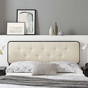 ModwayModway Collins Tufted Full Fabric and Wood Headboard MOD-6233 MOD-6233-BLK-BEI- BetterPatio.com