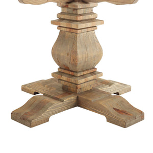 ModwayModway Column 47" Round Pine Wood Dining Table EEI-3491 EEI-3491-BRN- BetterPatio.com