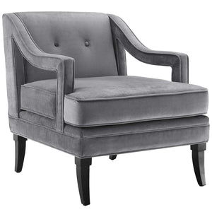 ModwayModway Concur Button Tufted Performance Velvet Armchair EEI-2996 EEI-2996-GRY- BetterPatio.com