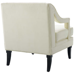 ModwayModway Concur Button Tufted Performance Velvet Armchair EEI-2996 EEI-2996-IVO- BetterPatio.com