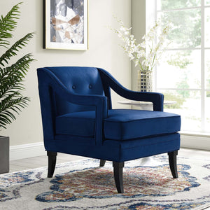 ModwayModway Concur Button Tufted Performance Velvet Armchair EEI-2996 EEI-2996-NAV- BetterPatio.com