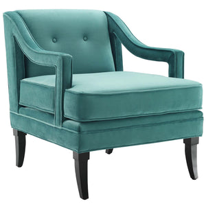 ModwayModway Concur Button Tufted Performance Velvet Armchair EEI-2996 EEI-2996-TEA- BetterPatio.com