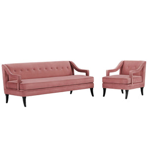 ModwayModway Concur Living Room Set Performance Velvet Set of 2 EEI-4024 EEI-4024-DUS-SET- BetterPatio.com