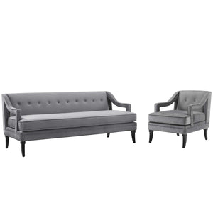 ModwayModway Concur Living Room Set Performance Velvet Set of 2 EEI-4024 EEI-4024-GRY-SET- BetterPatio.com