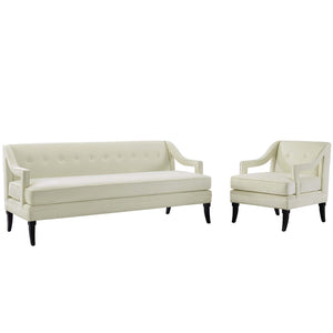 ModwayModway Concur Living Room Set Performance Velvet Set of 2 EEI-4024 EEI-4024-IVO-SET- BetterPatio.com