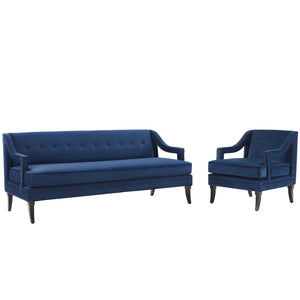 ModwayModway Concur Living Room Set Performance Velvet Set of 2 EEI-4024 EEI-4024-NAV-SET- BetterPatio.com