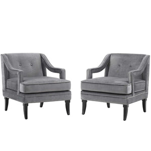 ModwayModway Concur Living Room Set Performance Velvet Set of 2 EEI-4026 EEI-4026-GRY- BetterPatio.com